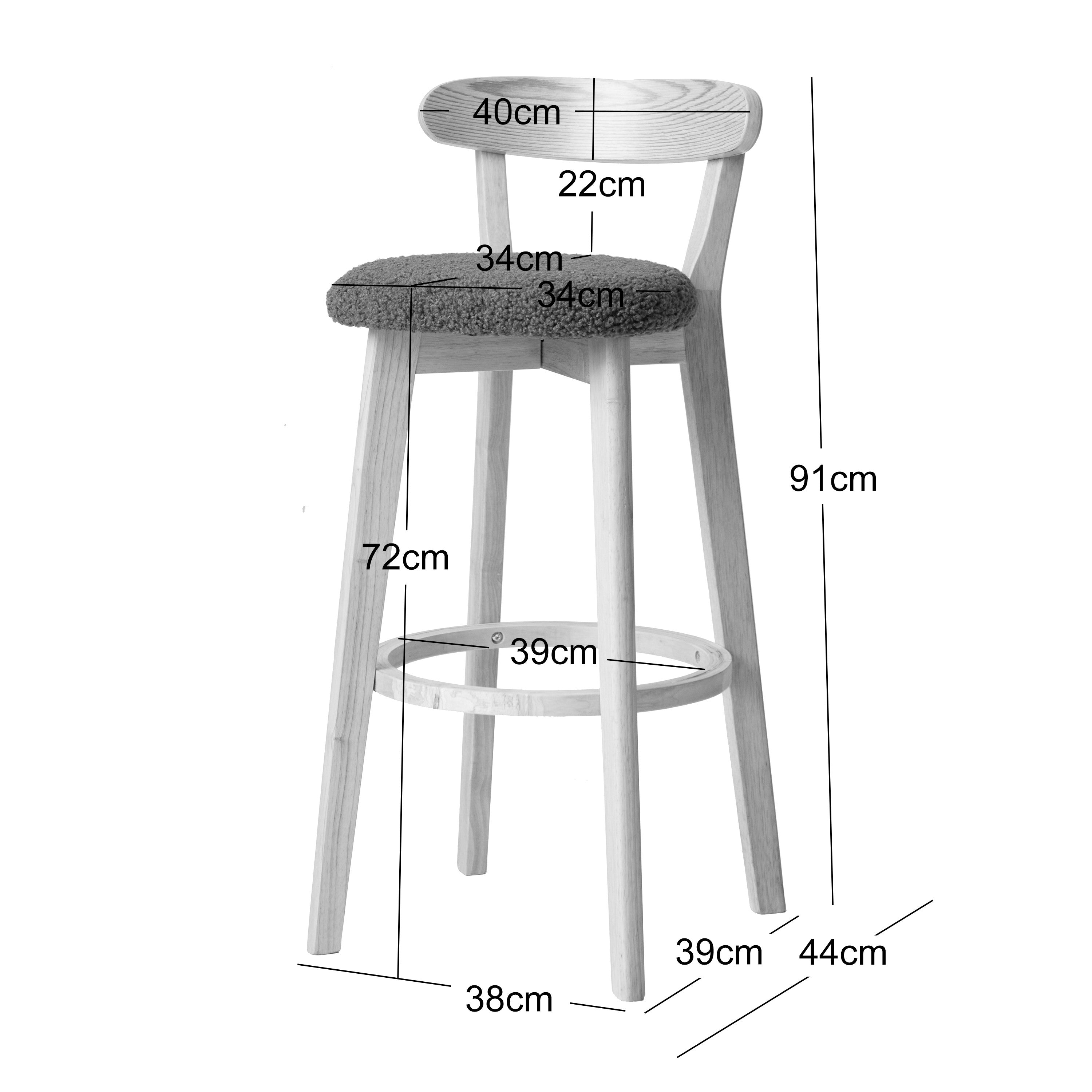 VITORIA – Zestaw 2 stołków barowych z drewna i pętelkami w kolorze terakoty