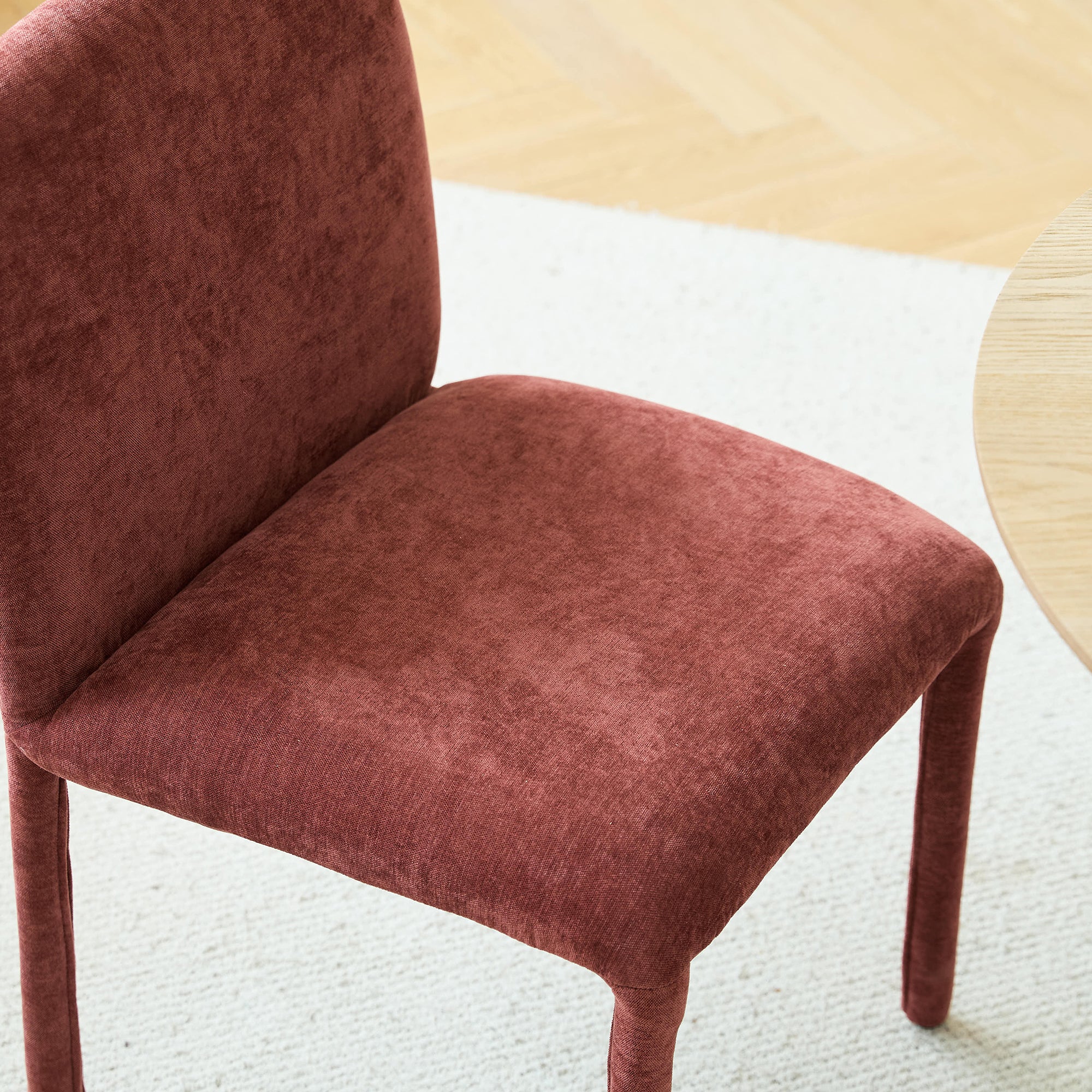 SMOLA - Lot de 2 chaises scandinaves en tissu terracotta