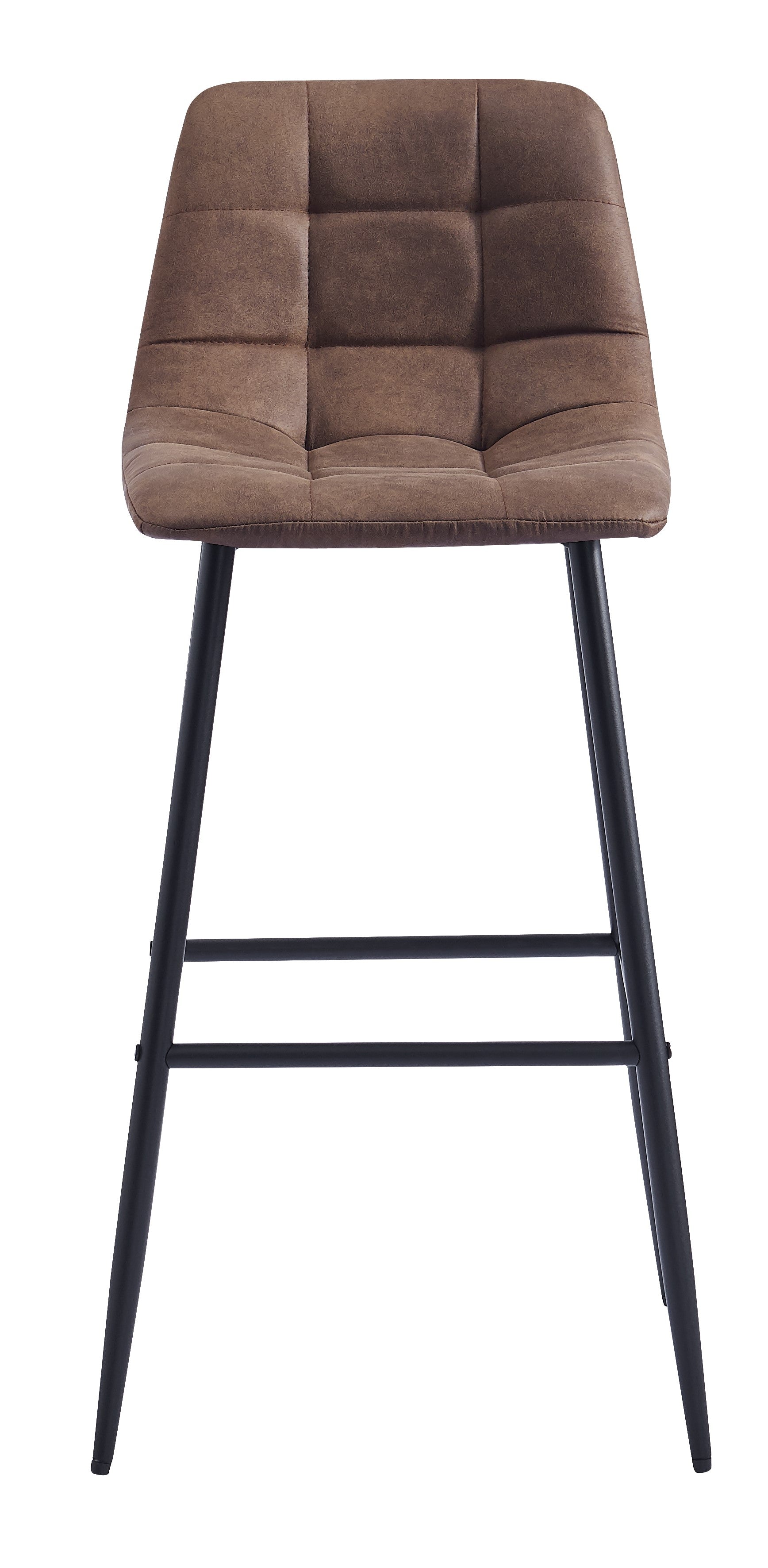 BJORN - Zestaw 2 stołków barowych z metalu i brązowej zamszowej tkaniny