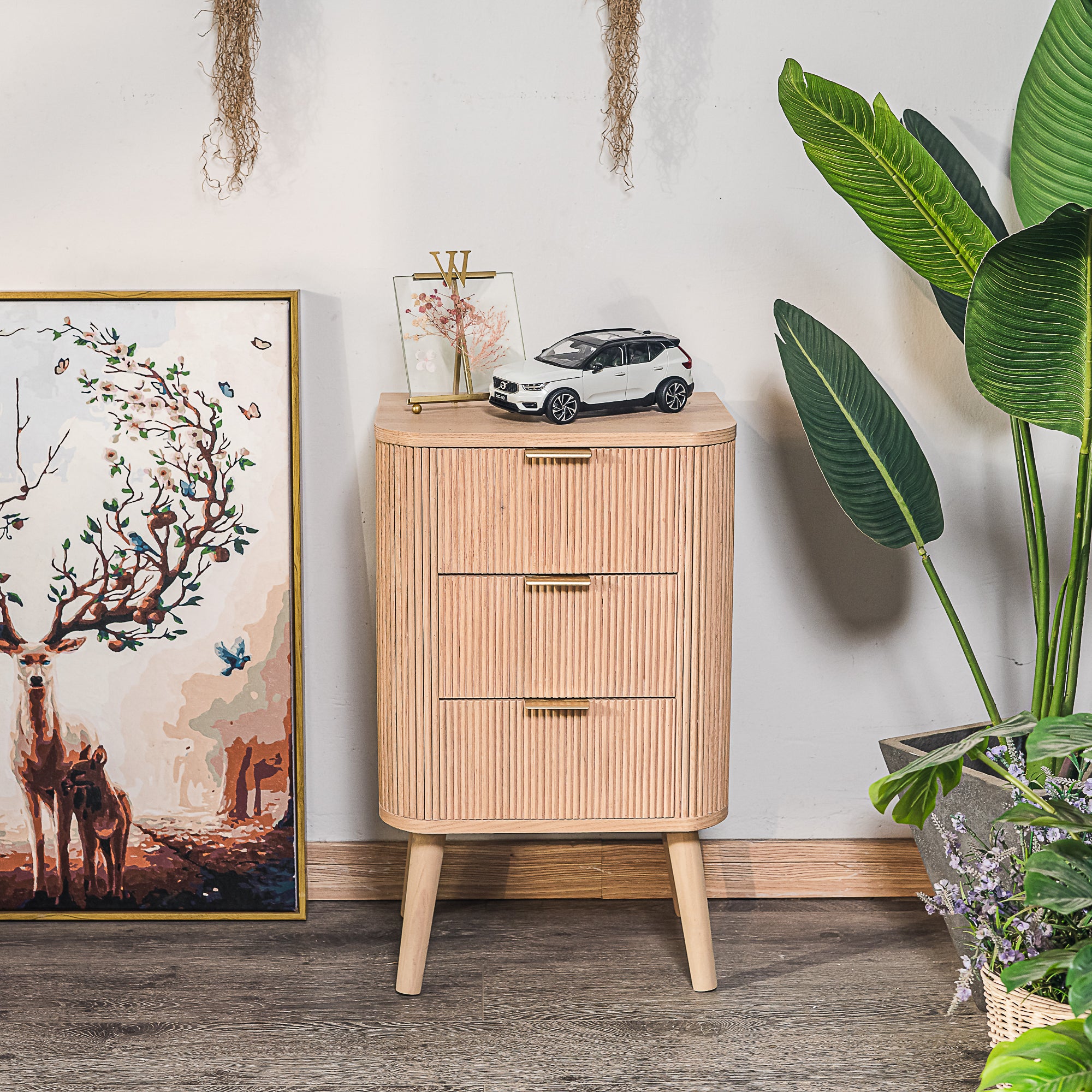 BALI – Komoda z 3 szufladami z naturalnego drewna