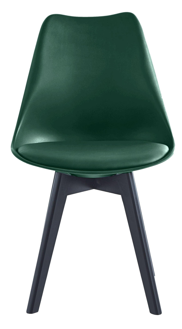 Lot de 4 chaises scandinaves en bois et polypropylène vert