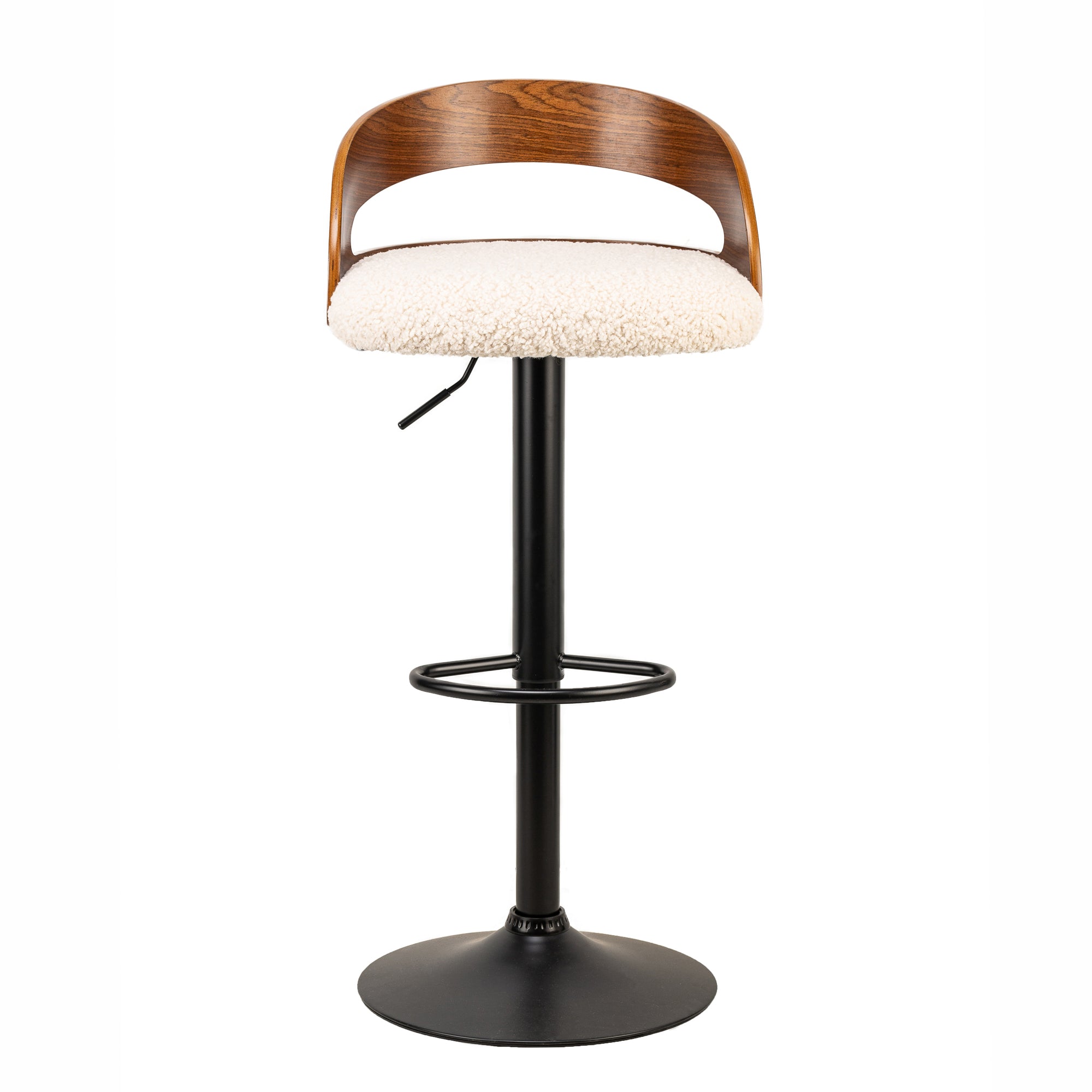 Zestaw 2 drewnianych stołków barowych z białymi pętelkami