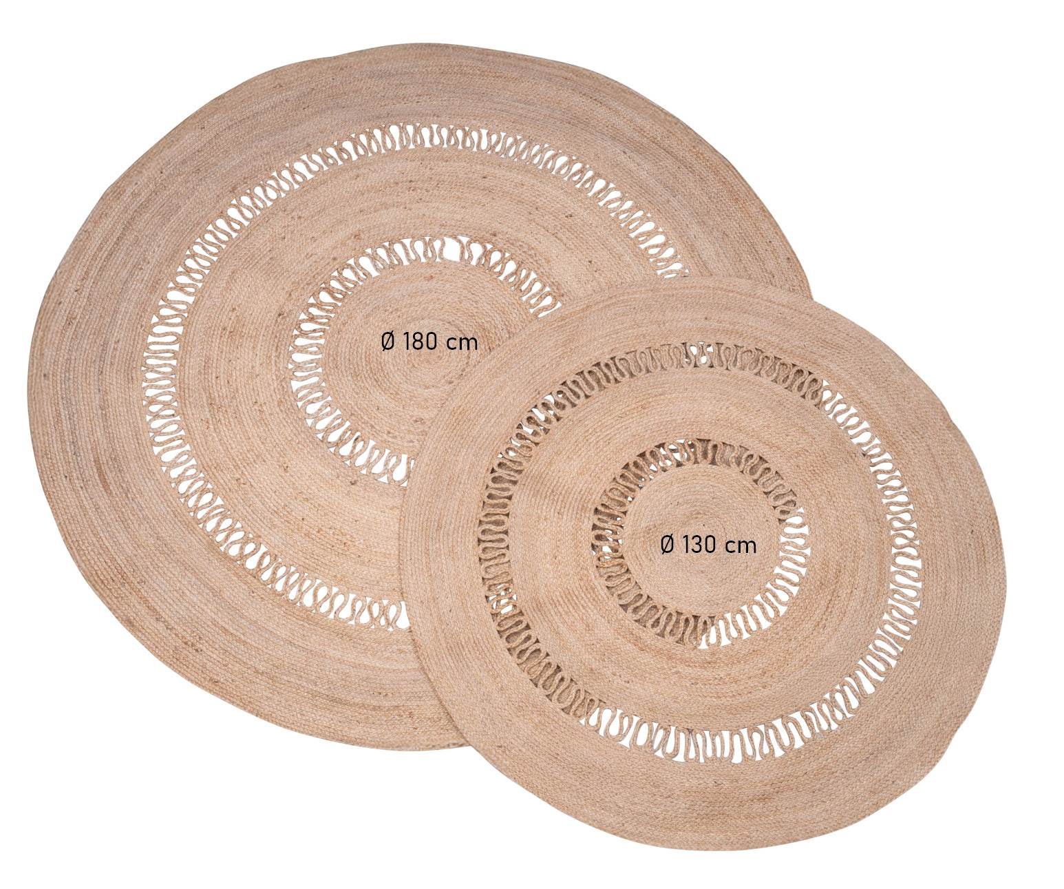 RUNE - Okrągły dywanik z naturalnej juty w kolorze brązowym 130 x 130 cm