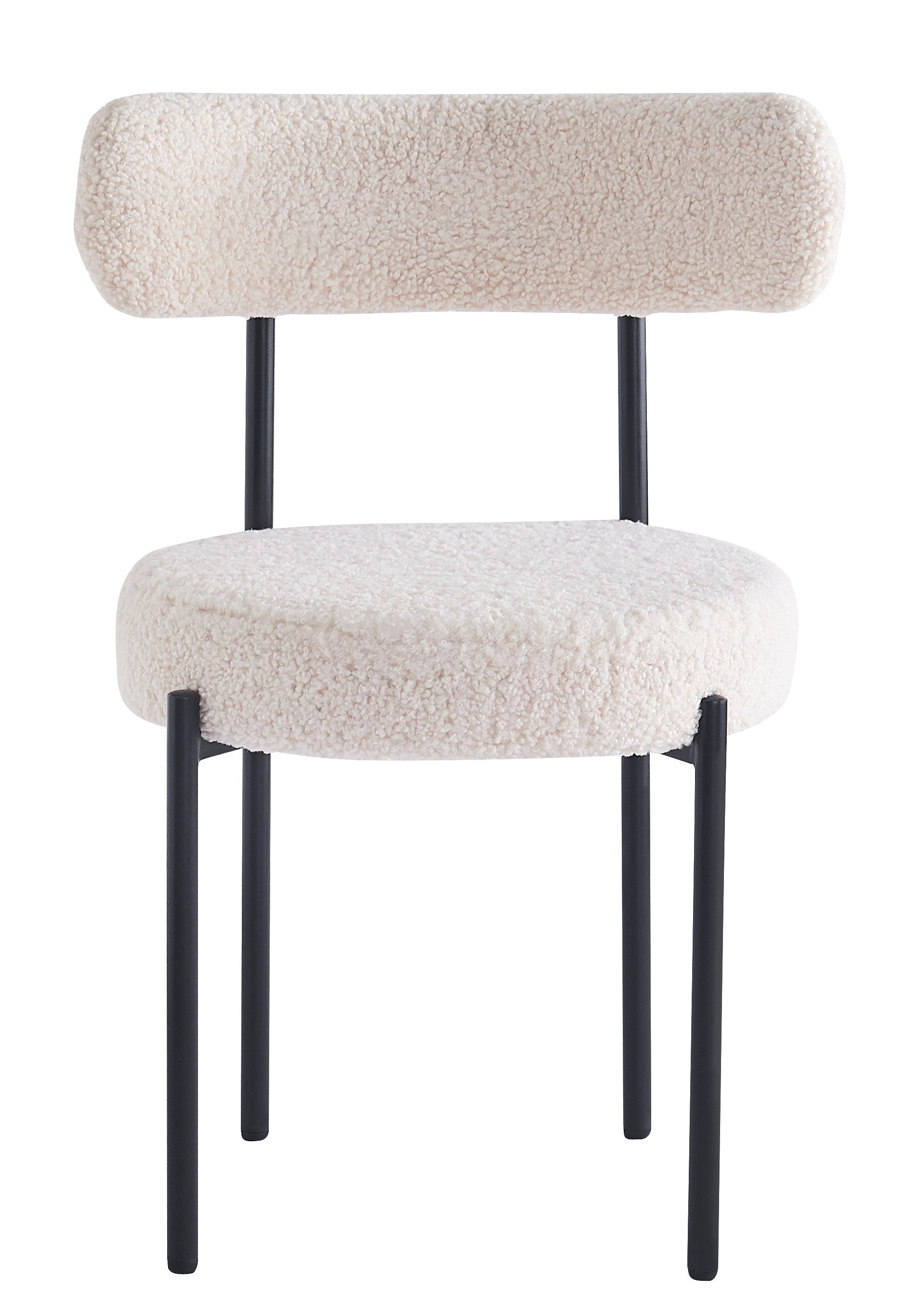 Zestaw 2 skandynawskich krzeseł z metalu i białymi pętelkami