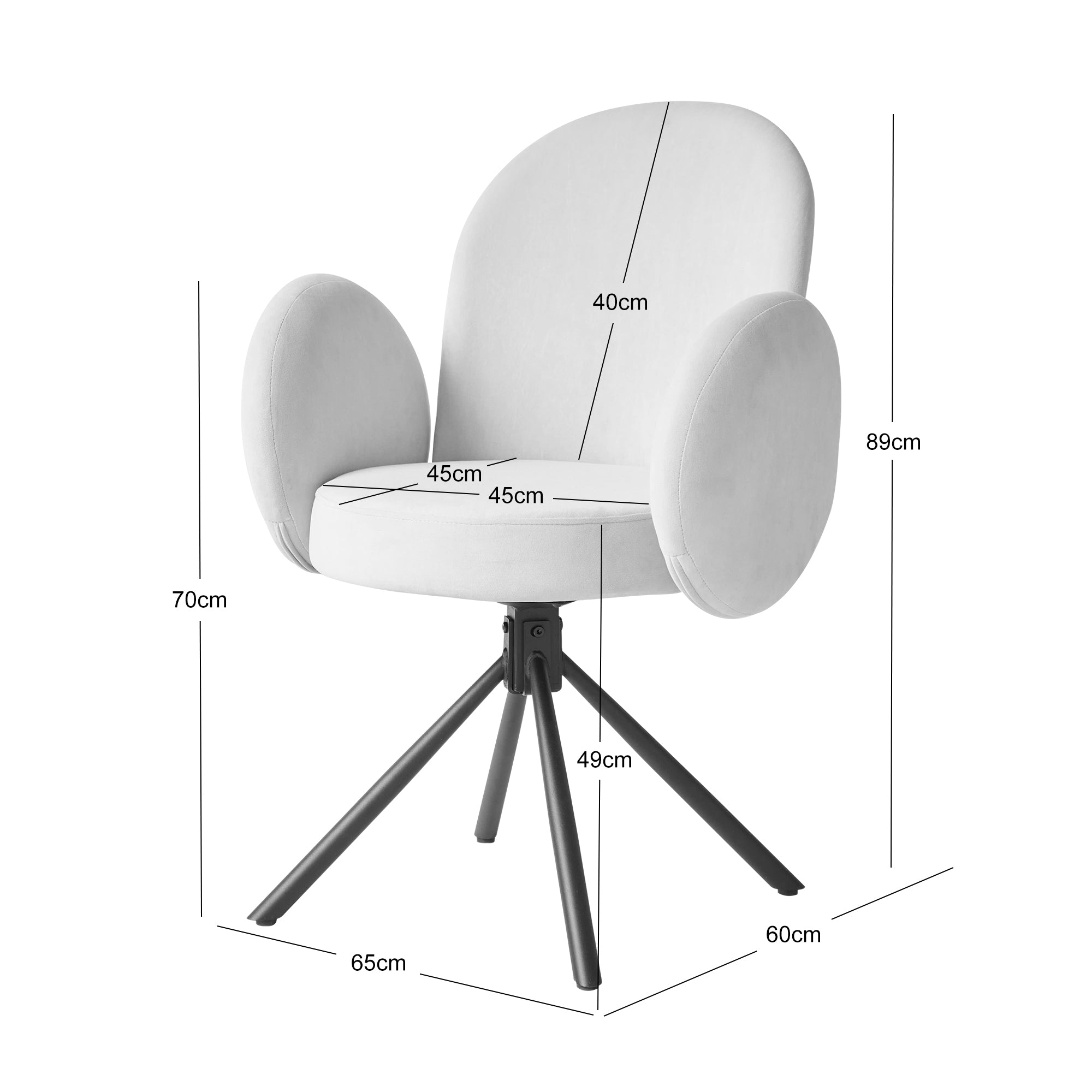 HELSINKI - Lot de 2 chaises swivel rotatives en velours côtelé terracotta