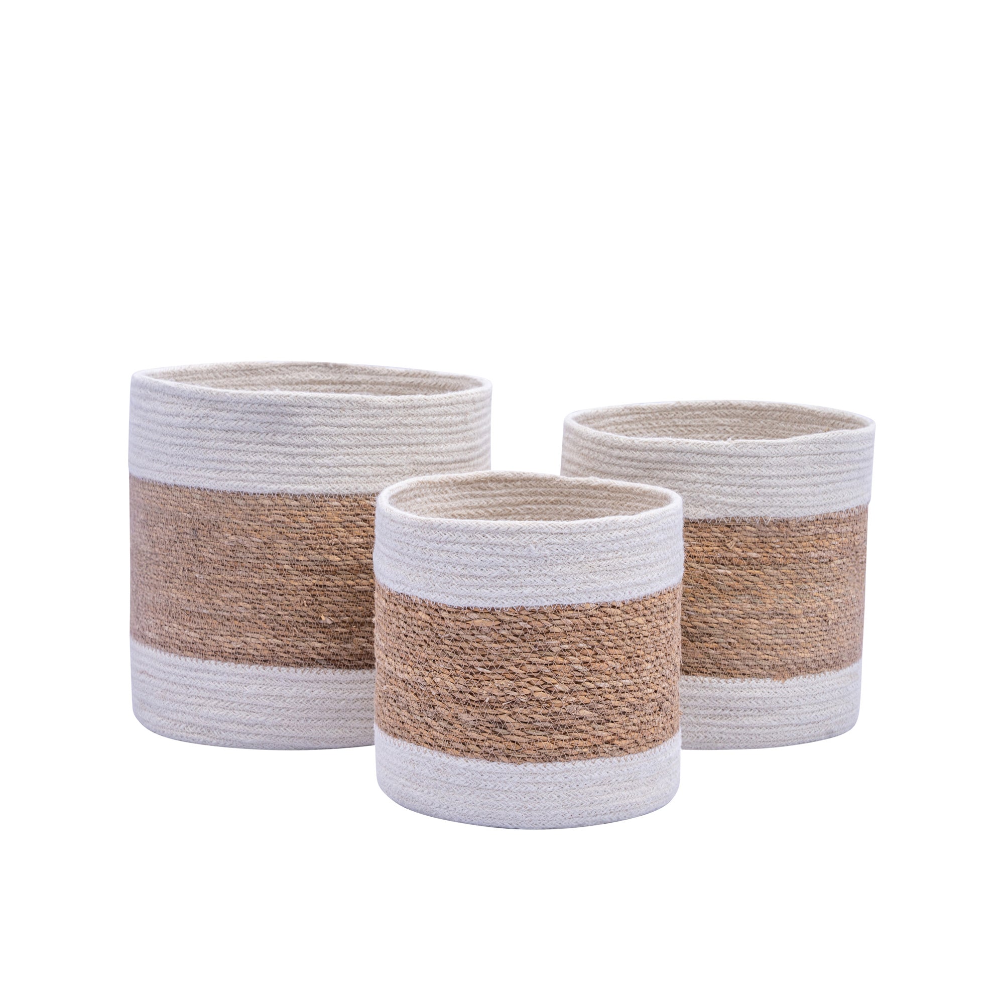 GRETA – Zestaw 3 koszy do przechowywania z naturalnej juty