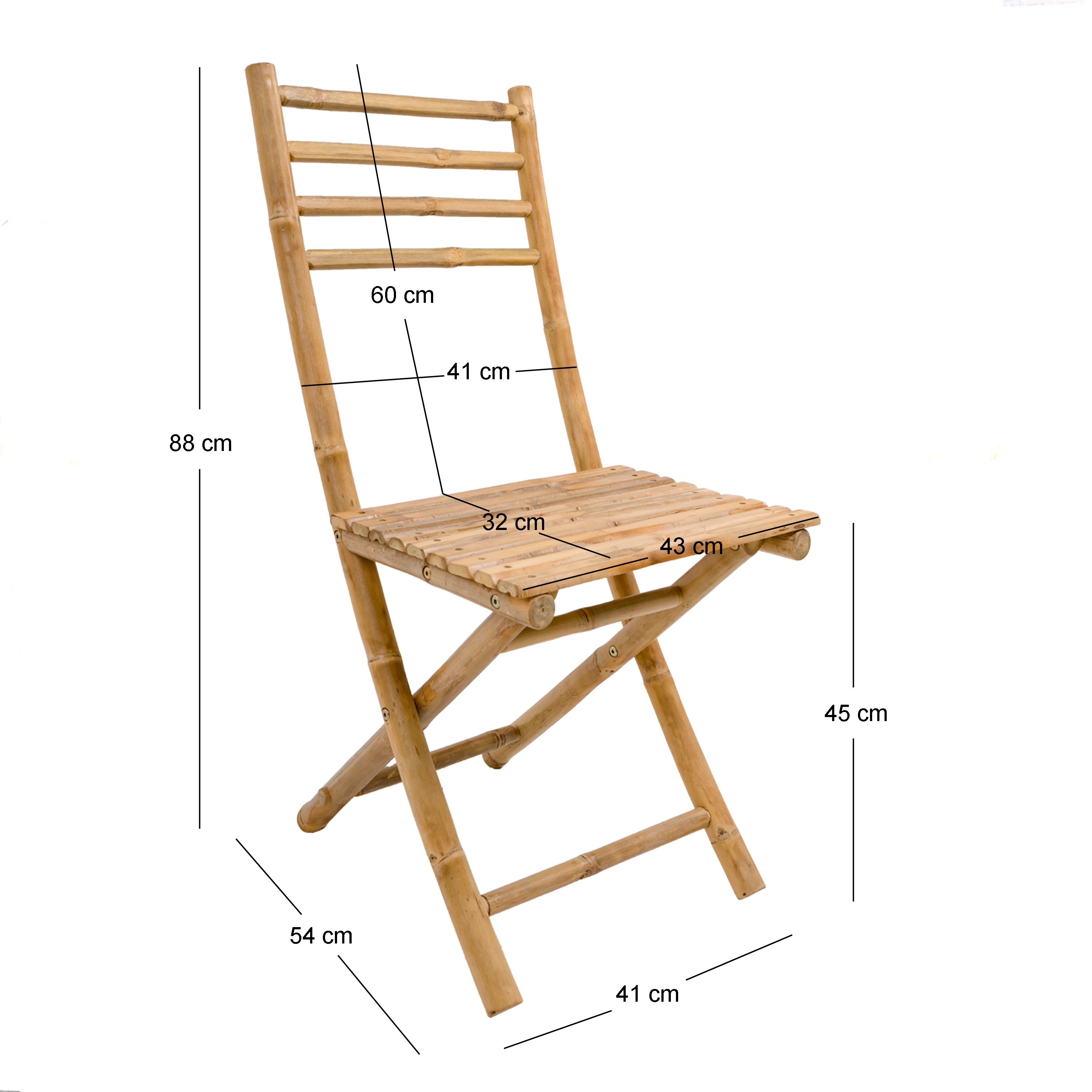 PALEMPANG – Zestaw 2 krzeseł do wnętrz i na zewnątrz z litego bambusa