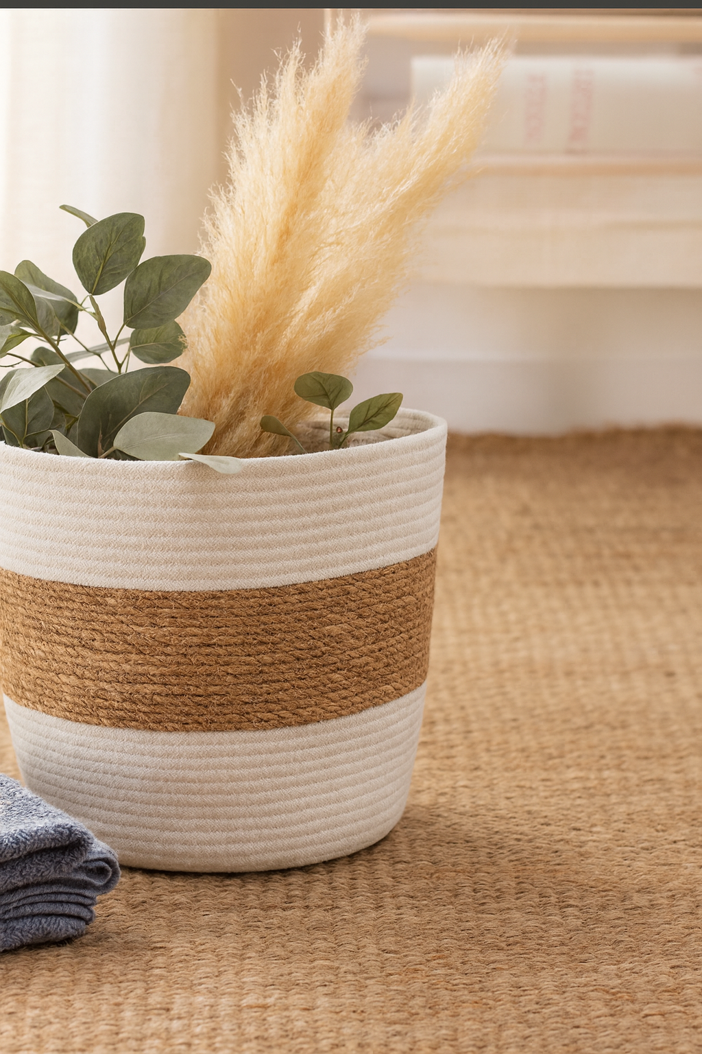 GRETA – Zestaw 3 koszy do przechowywania z naturalnej juty