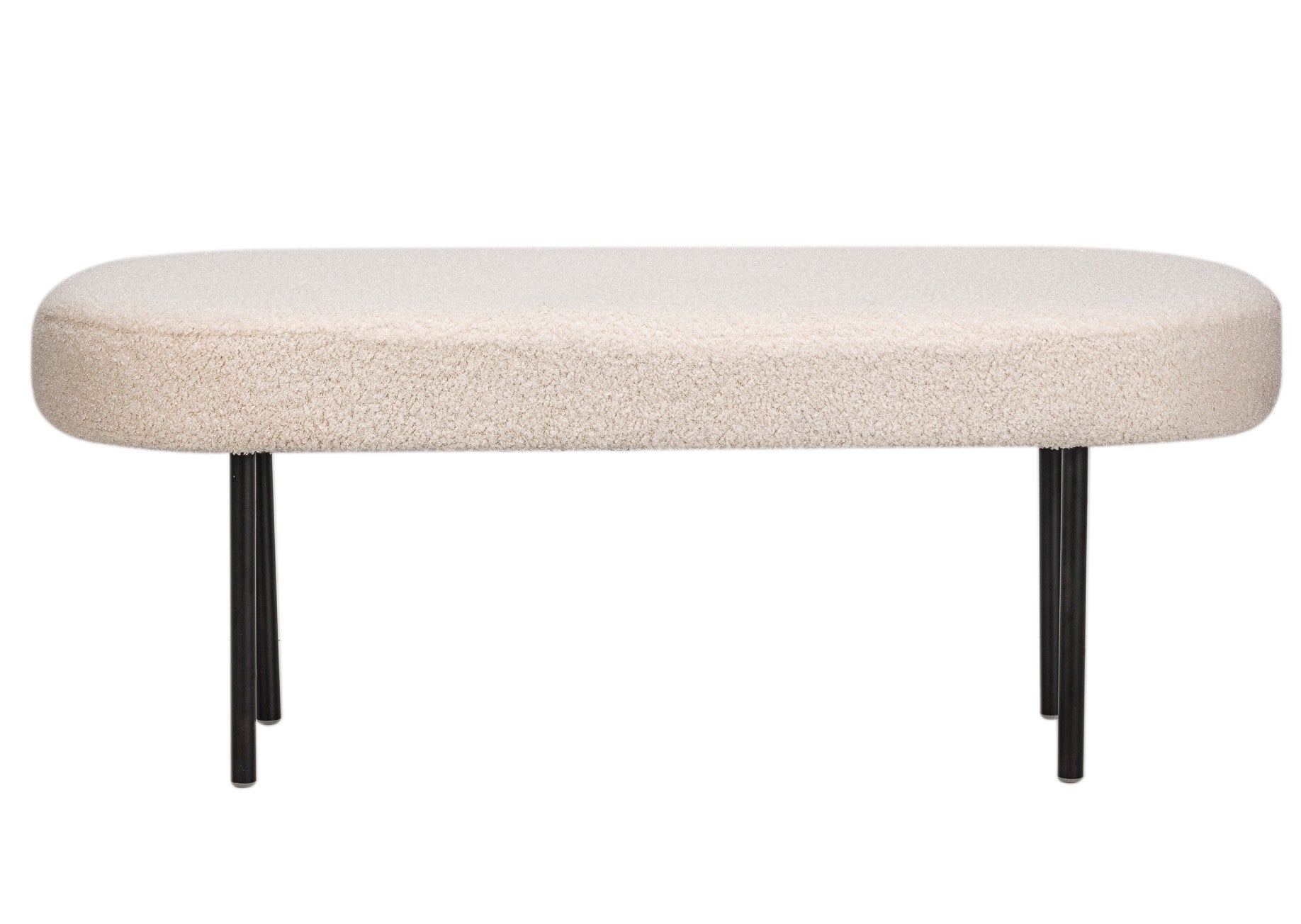 Metalowa ławka i białe pętelki