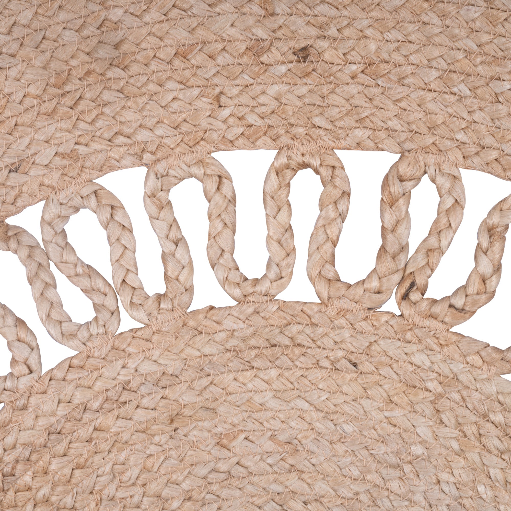 RUNE - Okrągły dywanik z naturalnej juty w kolorze brązowym 130 x 130 cm