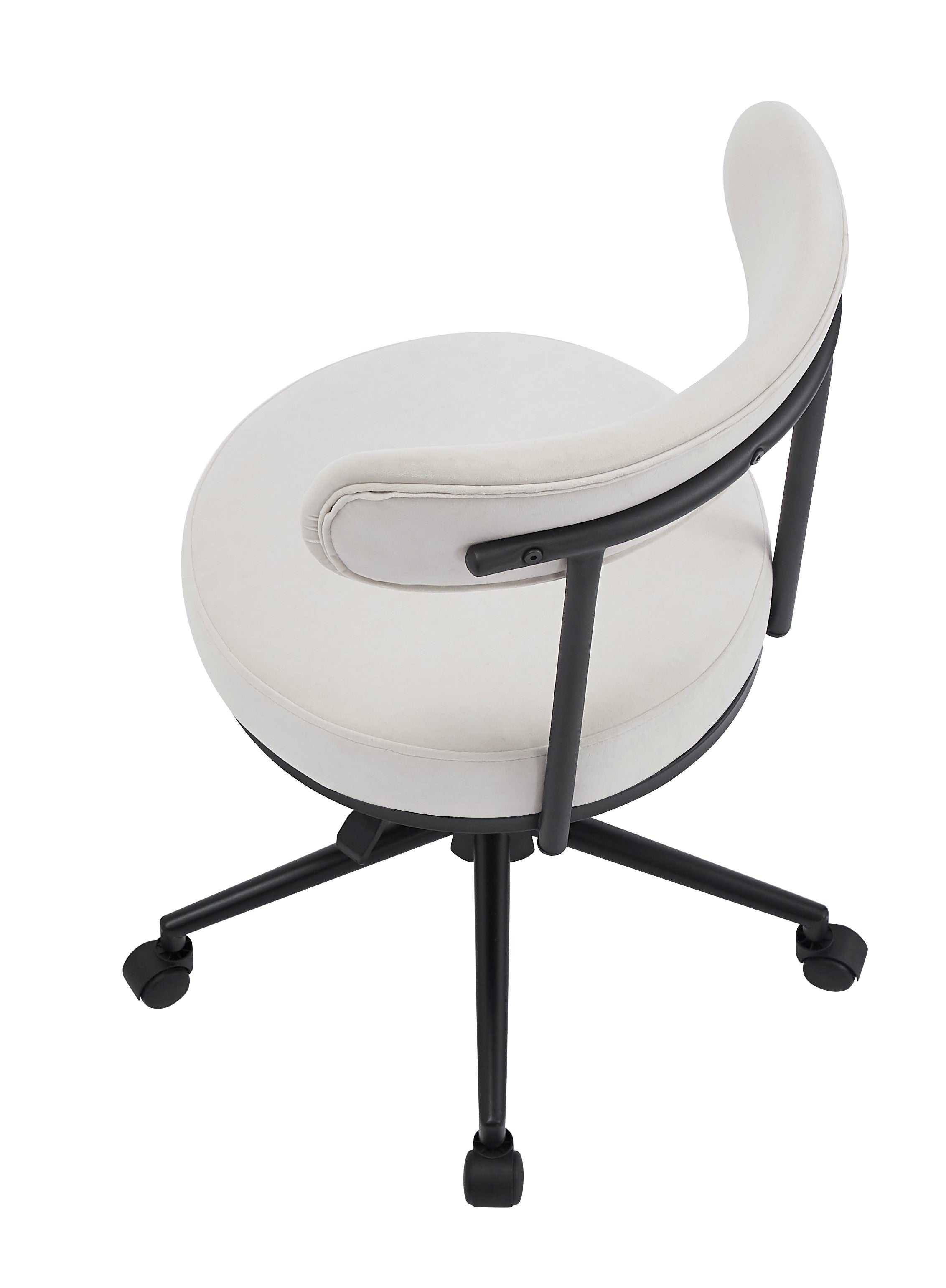 Regulowane krzesło biurowe z beżowego aksamitu