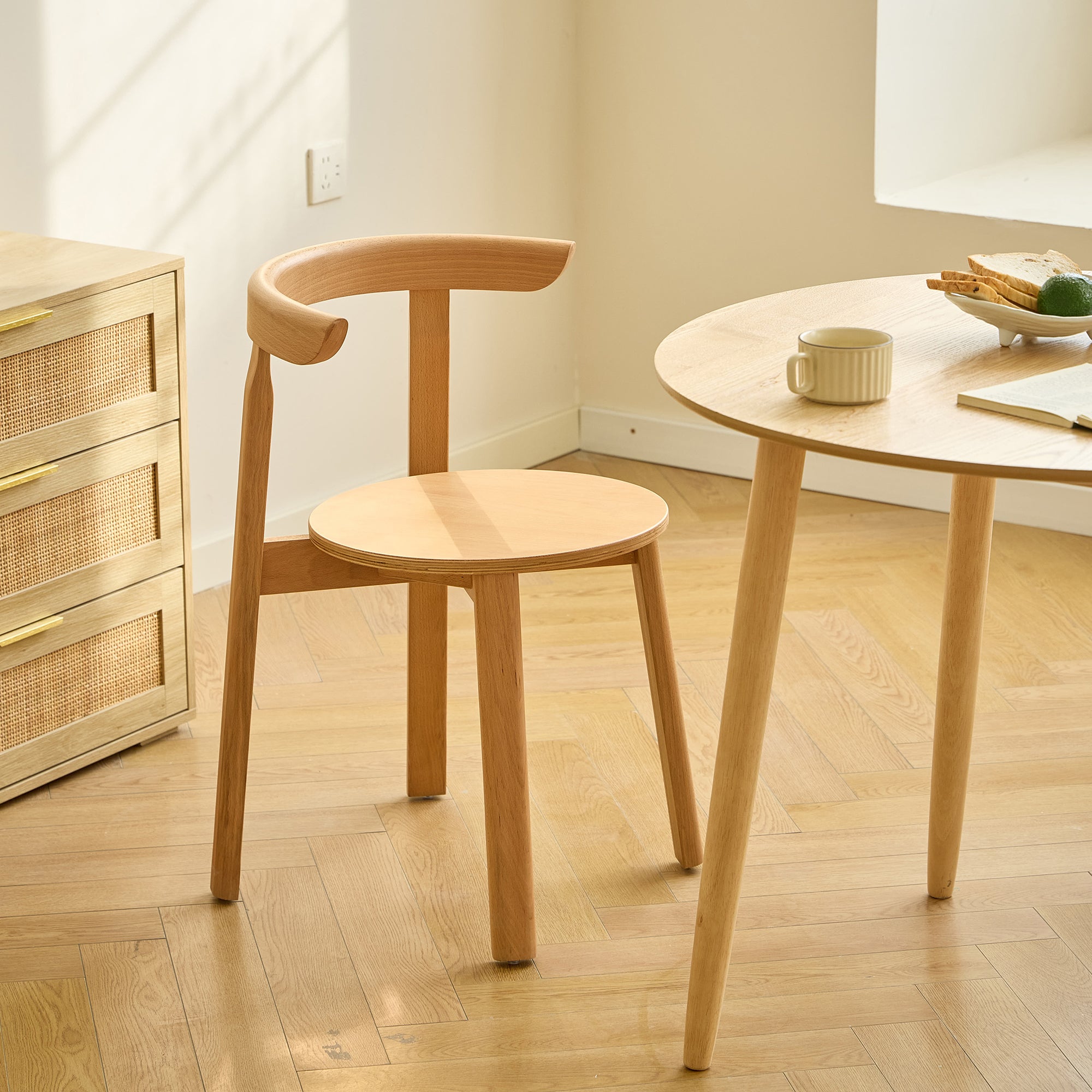 SYOTE – Zestaw 2 krzeseł do jadalni z litego drewna naturalnego