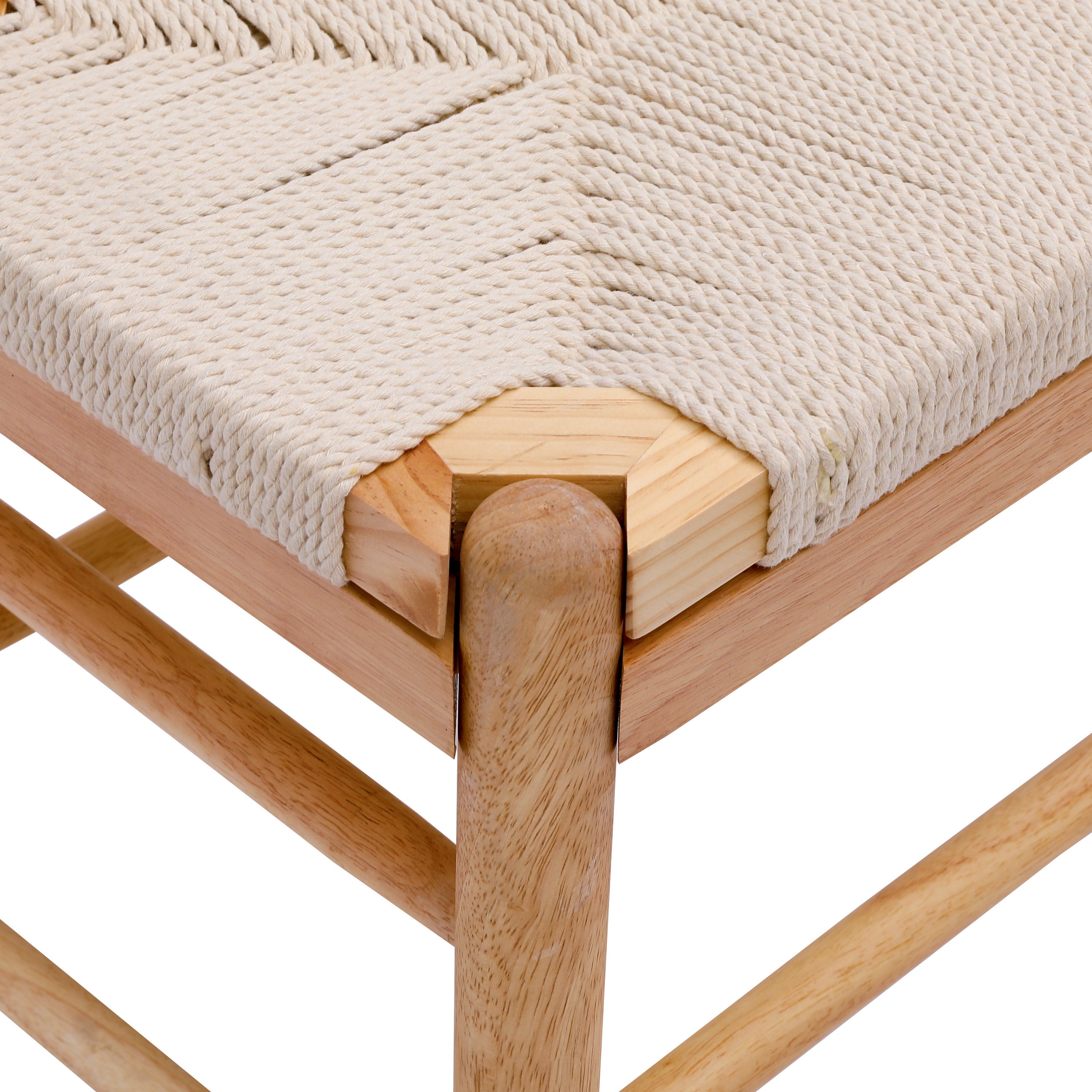 Ławka z schowkiem z litego drewna i sznurkiem