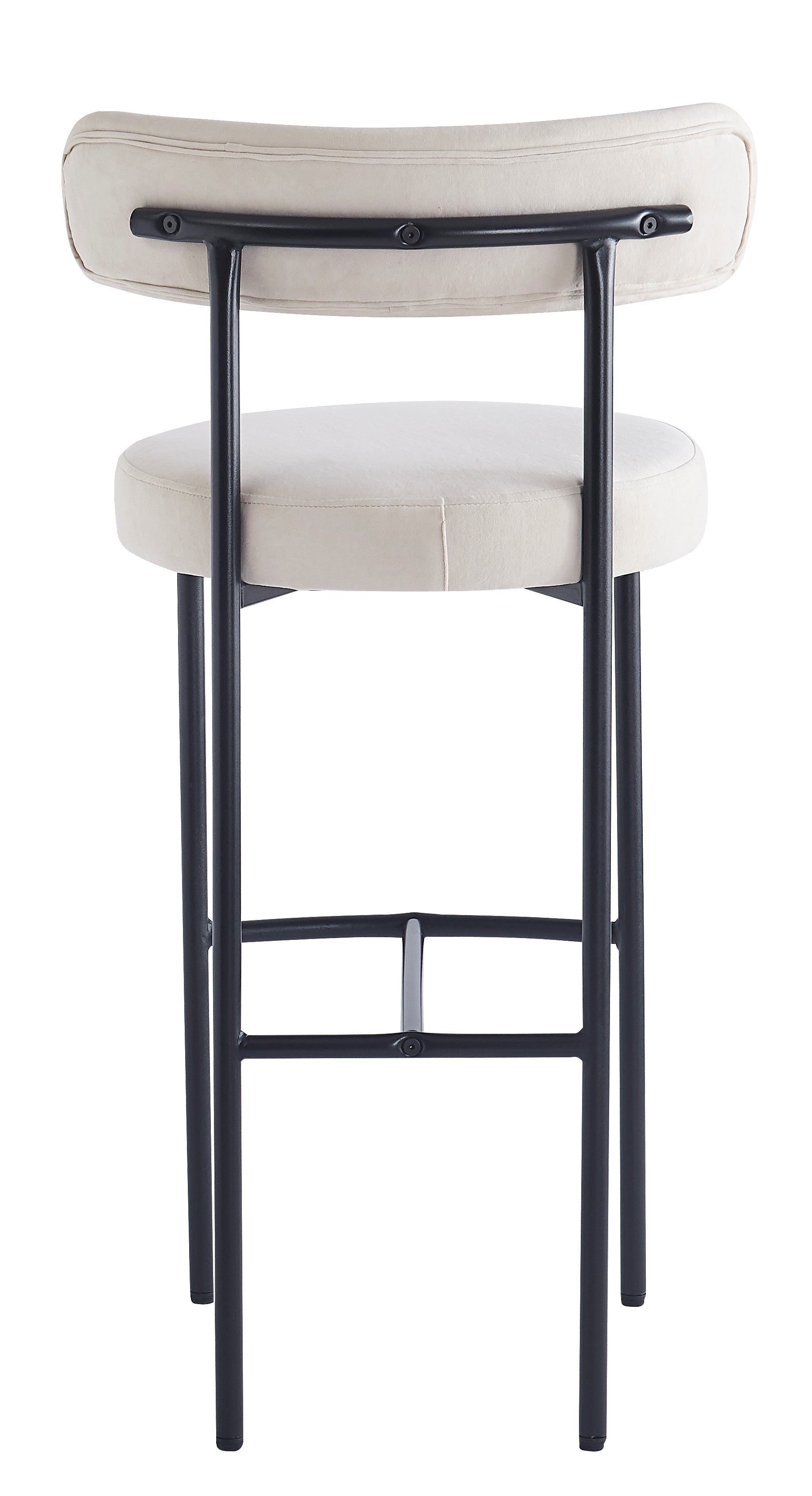 Zestaw 2 stołków barowych z metalu i beżowego aksamitu