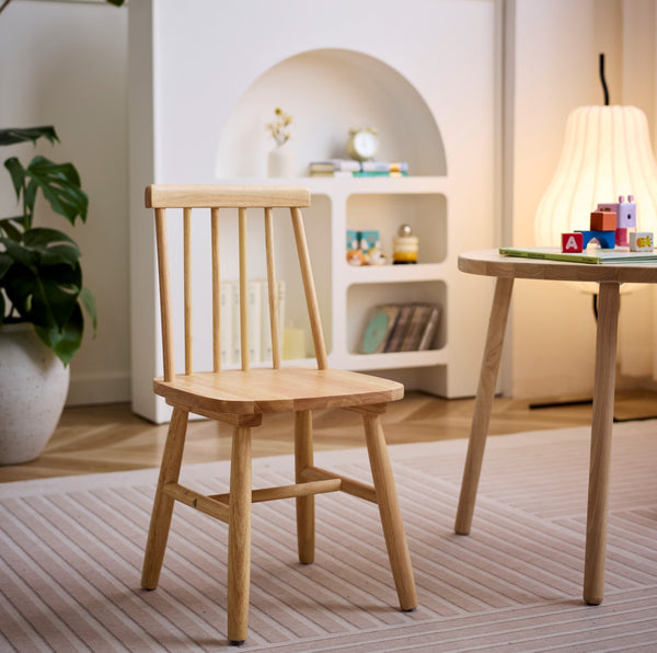 Lot de 2 chaises pour enfants en bois naturel