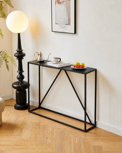 SOLNA - Industrial-style Console in Black Metal