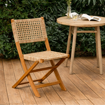 CURTIBA - Set van 2 tuinstoelen van acacia en touw