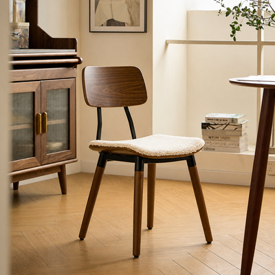 VICTORIA - Set di 2 sedie in legno e bouclé bianco