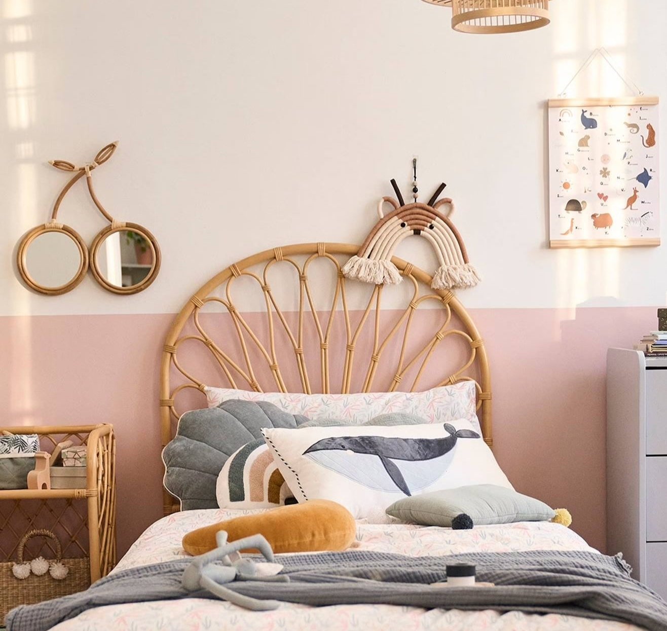 BACAN - Zagłówek 90 cm z naturalnego rattanu