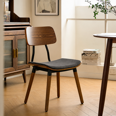 VICTORIA - Set di 2 sedie in legno e similcamoscio nero