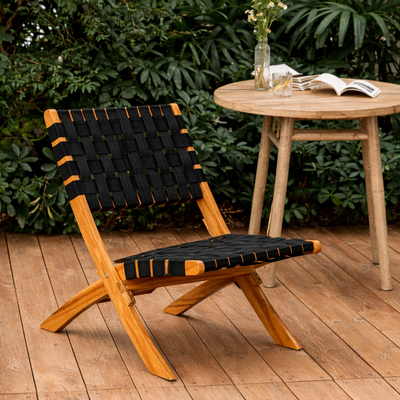 JANEIRO - Poltrona in legno massello di acacia e nylon