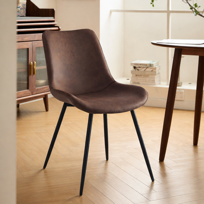 KOGE - Set 2 sillas escandinavas con patas de acero marron