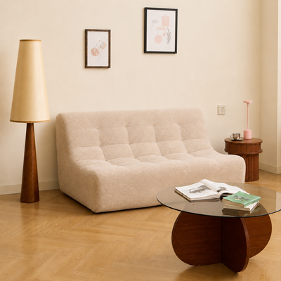 LAGOS - Divanetto 2 posti in tessuto beige