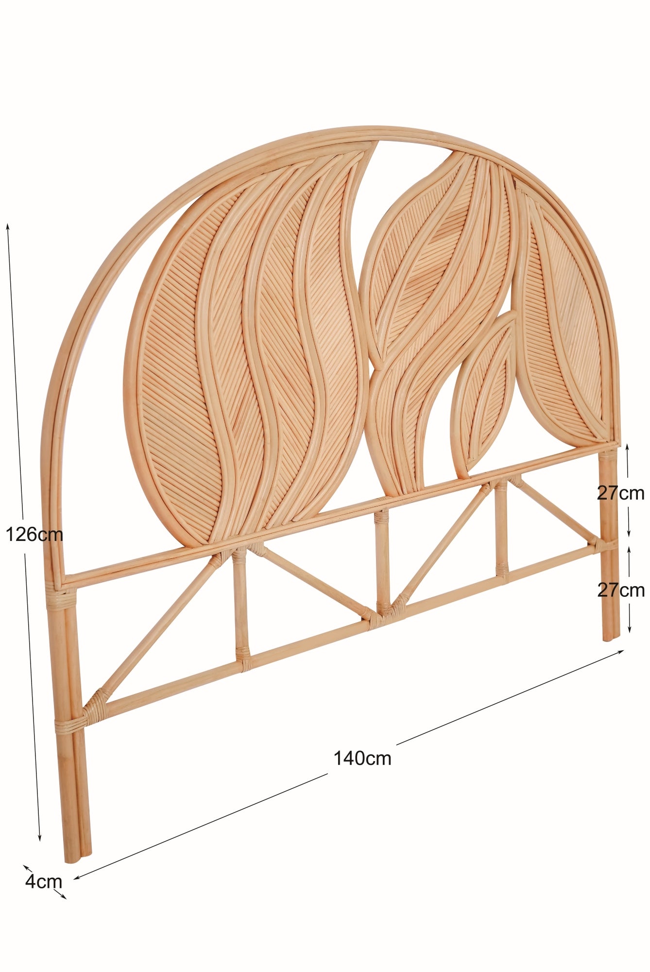 SAMARINDA – Zagłówek łóżka 140 cm z naturalnego rattanu
