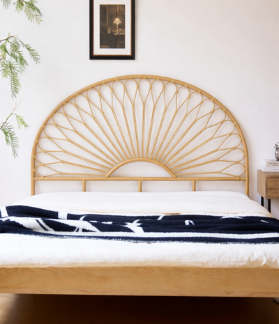 BACAN - Testiera da letto 140 cm in rattan naturale