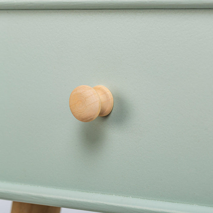 Table de chevet 1 tiroir en bois de hêtre vert menthe