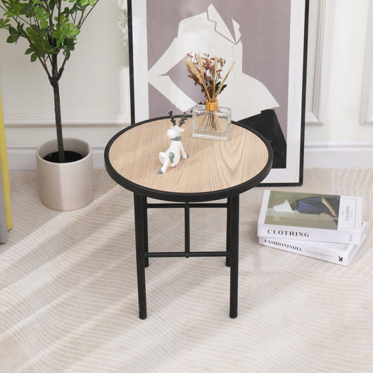 Table d'appoint en métal et bois