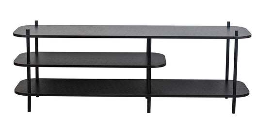 Meuble TV style moderne en métal et bois noir