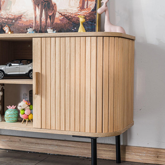 Meuble TV 2 portes en bois et metal