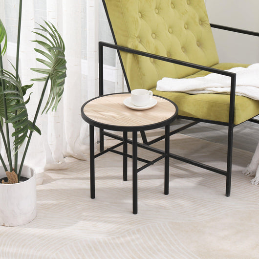 Table d'appoint en métal et bois