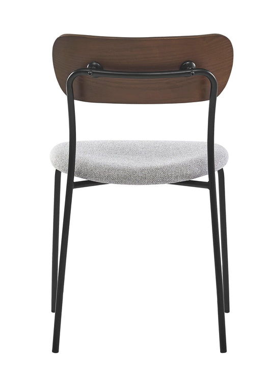 Lot de 2 chaises industrielles en métal et tissu gris