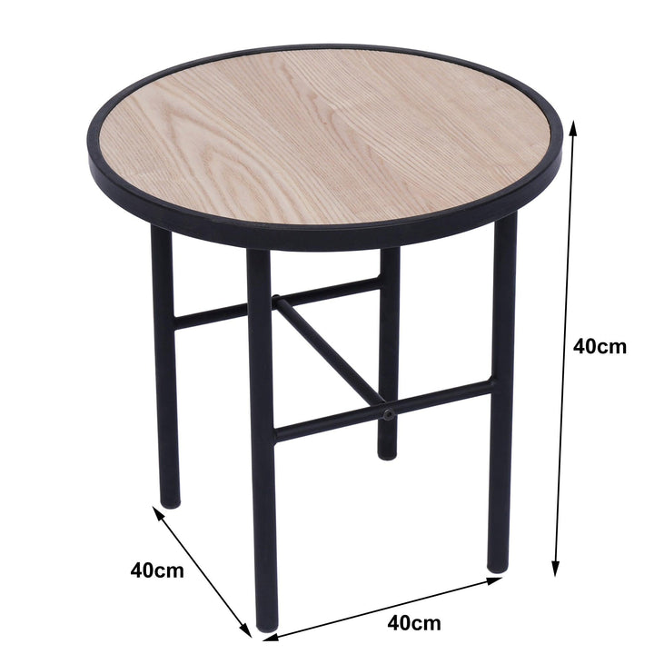 Table d'appoint en métal et bois