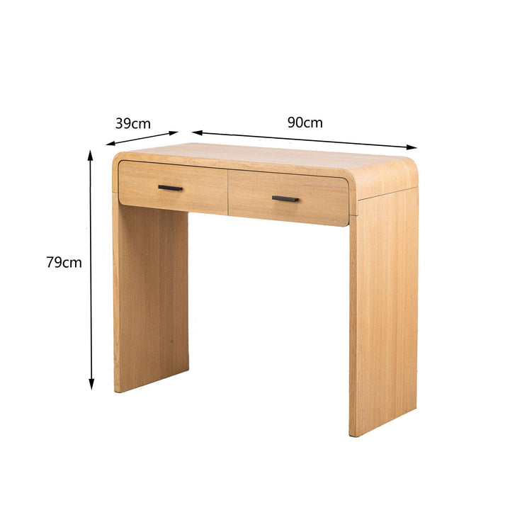Console style scandinave 2 tiroirs en bois