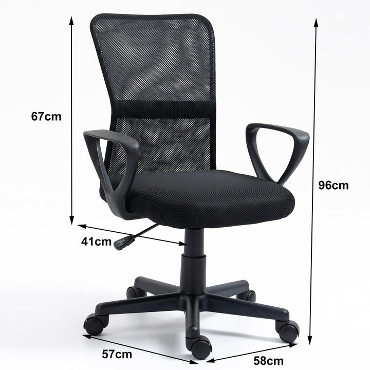 Chaise de bureau réglable en tissu noir