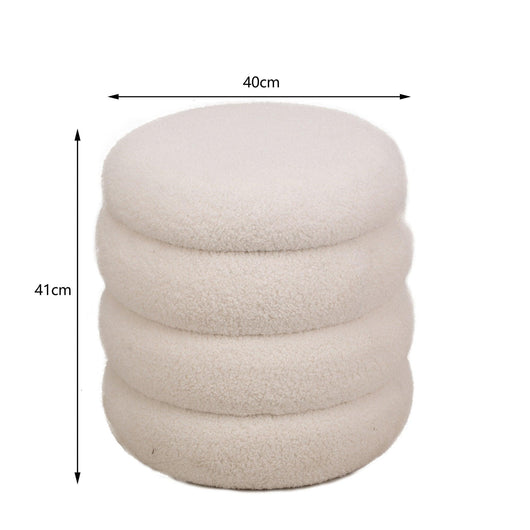 Pouf en bouclettes blanches style scandinave